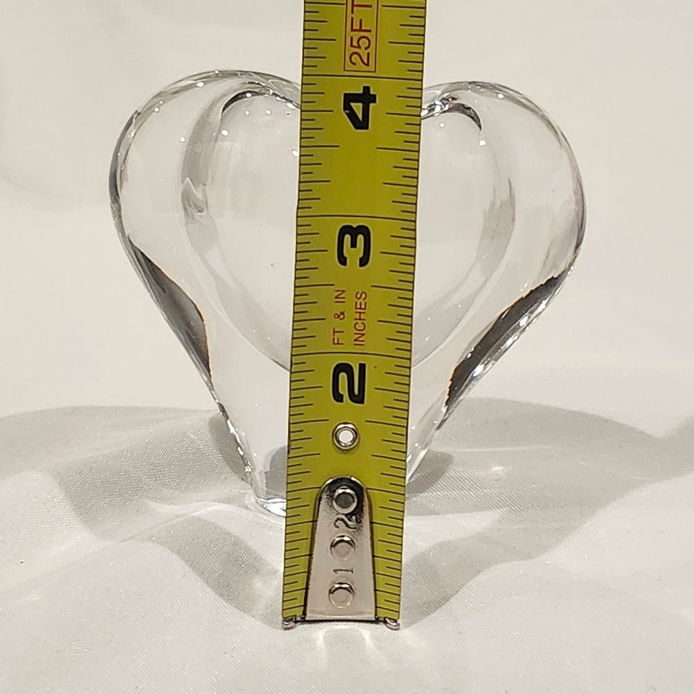 Heart Bud Vase Home Decor Small Clear Hand Blown Glass - Picture 12 of 12